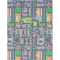 TT Home Kinderkamertapijt tapijt jongen meisje kinderkamertapijt baby antislip straat grau 100 x 200 cm Rechthoek