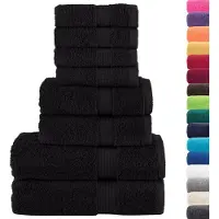 vidaXL 8-delige Handdoekenset SOLUND 600 g/m² zwart