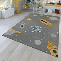 TT Home Kinderkamertapijt tapijt kinderkamertapijt antislip planeten sterren raketten