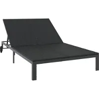 vidaXL Ligstoel poly rattan Zwart