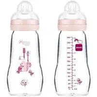 Mam Feel Good Zuigfles Glass Matt Girl 0 Maanden+ 260 ml Flesjes