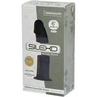 Silexd - Dual Density siliconen Zwarte dildo - 15.4 cm