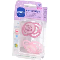 Mam Perfect Night Fopspeen Siliconen 16+ Maanden Planet Love Pink | 2 stuks