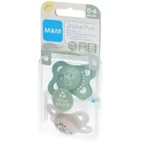 Mam Fopspeen Original Pure Siliconen 0-6 Maanden Peppermint & Cotton | 2 stuks