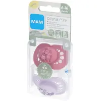 Mam Fopspeen Original Pure Siliconen 6+ Maanden Pink & Lilac | 2 stuks