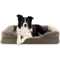 DS Produkte orthopedisch hondenbed van corduroy | ergonomische hondensofa 90x65 cm – voor middelgrote honden | antislipbodem | vulling en hoes wasbaar | hondenmand met traagschuim