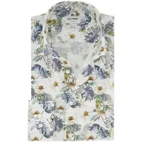 Olymp Mouwlengte 7 casual overhemd body fit blauw geprint