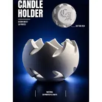 Atelier C - Designer Kaarshouder – 3D-Geprint PLA – Wit