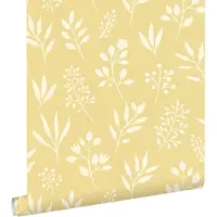 ESTAhome behang bloemmotief in Scandinavische stijl geel - 50 x 900 cm - 132084