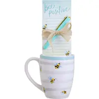 Kangaro Eccolo giftset - mok 580ml met notitieblok en pen - Bee Positive - EC-HC102B