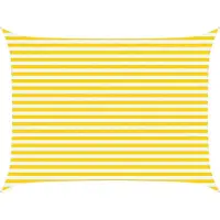 vidaXL Zonneschaduw Geel en Wit 4 × 3 m 100% Polyester Oxford