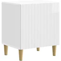 vidaXL Nachtkastje Hoogglans Wit 43 x 34,5 x 50 cm Bewerkt hout