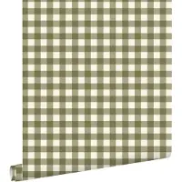 ESTAhome behang geblokt motief donkergroen - 0.53 x 10.05 m - 132128