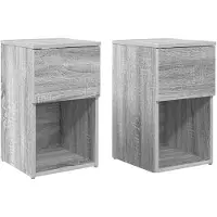 vidaXL Bedkast 2 st Grijs sonoma 29 x 31,5 x 49 cm Bewerkt hout