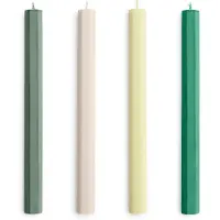HAY - Hexagon Kaarsen - H24 cm - Groen & Wit - Set van 4