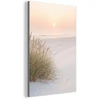 MuchoWow Aluminium schilderij 80x120 cm - Wanddecoratie metaal - Horizon - Duinlandschap - Zand - Metalen muurdecoratie woonkamer - Decoratie industrieel - Foto op dibond - Industriële accessoires slaapkamer