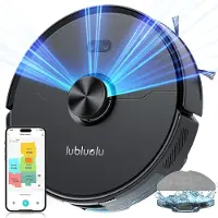 Lubluelu 5000Pa Slimme robotstofzuiger, Zuigkracht, Robotstofzuiger en dweilcombinatie, Laser Lidar-navigatie, 60 dagen batterijduur, App/afstandsbediening, 200 minuten gebruiksduur