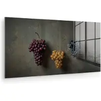 MuchoWow Glasschilderij 40x20 cm - Schilderij acrylglas - Druiven - Kleurrijk - Muur - Foto op glas - Muurdecoratie woonkamer - Wanddecoratie slaapkamer - Schilderijen