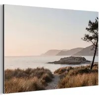 MuchoWow Aluminium schilderij 90x60 cm - Wanddecoratie metaal - Landschap - Kust - Duinen - Metalen muurdecoratie woonkamer - Decoratie industrieel - Foto op dibond - Industriële accessoires slaapkamer