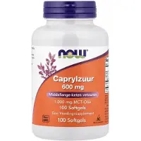 Now Foods Caprylzuur 600 mg – 100 Softgels | MCT Vetzuur Supplement / Caprylic Acid Dietary Supplement