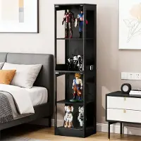 STILVORA Vitrinekast - Met Led, Sensor En Glasdeuren - Voor Woonkamer En Slaapkamer - ABS - 40x35x165 Cm - Acaciahout