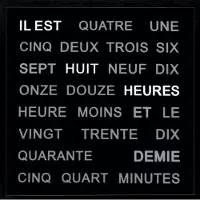 AMS Horloge de Mots Cadran Noir 1265FR - 40 cm Woordklok Francais / 40 cm zwart