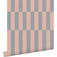 ESTAhome behang strepen roze en blauw - 50 x 900 cm - 132155