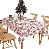 Happiq Kersttafelkleed - Voor kersttafel en feestdecoratie - Afveegbaar, water- en oliebestendig - Polyester - Star Style-229x132cm