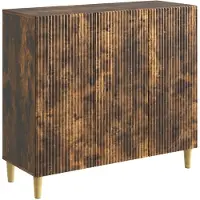 vidaXL Dressoir Gerookt eiken 89 x 34,5 x 80 cm Bewerkt hout