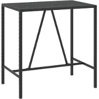 Syfax Bartafel met glazen blad 110x70x110 cm poly rattan zwart