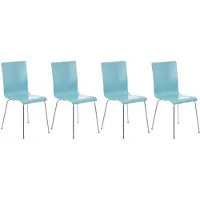 CLP Pepe Set van 4 wachtkamerstoelen lichtblauw