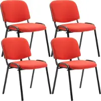 CLP Ken Set van 4 bezoekersstoelen - Stof zwart