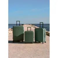 Create - Harde polycarbonaat koffer met TSA-slot en multidirectionele wielen - Sage - Set: cabine S, M en L - LUGGAGE STUDIO