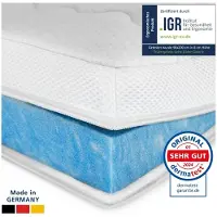AM Qualitätsmatratzen Premium Plus Gelschuim Topper 120x200cm (SG50) - Premiumhoogte 8 cm - Kwaliteit Made in Germany - Memory foam mattress topper 120 x 200 8cm - Afneembare en wasbare tijk