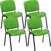 CLP Ken 4-delige set bezoekersstoelen - Kunstleer groen