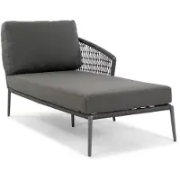 Set One By Musterring Ibiza Ottomane Lounge zwart/grijs Aluminium 168x82x75 cm