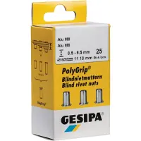 Gesipa 1464838 Popmoer (Ø x l) 9 mm x 18 mm M6 RVS RVS RVS 25 stuk(s)