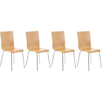 CLP Pepe Set van 4 wachtkamerstoelen natura