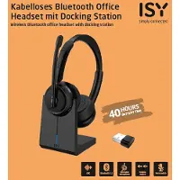 ISY Ihs-8200 Met Laadstation On-ear Draadloze Headset Met Noise-cancelling Zwart