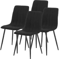 En.casa Eetkamerstoel 'Elsern', set van 4, zwart