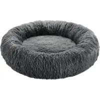 TecTake hondenmand voor kleine, middelgrote of grote honden of kattenmand, wasbaar hondenkussen op de grond, donzige hondenmand, pluchen kussen hondenmand, hondenbed, hondenaccessoire (Ø 80cm)