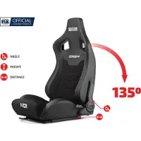 Next Level Racing - ERS4 Elite Racing Stoel - Verstelbare Rugleuning - PU Leer & Suede - Zwart