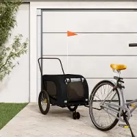 Prolenta Maison Exclusive - Fietsaanhanger voor honden, zwart, gemaakt van Oxford-stof en metaal