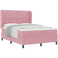 vidaXL Boxspring bed met hoofdeinde Roze 200 x 160 cm Fluweel