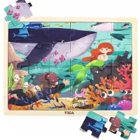 Viga Toys Viga Houten Puzzel Zeethema 24 Stukjes - Educatief en Leuk