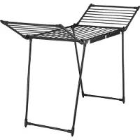 TecTake Droogrek - Wasrek - 18 Meter Drooglengte - Inklapbaar - Staand - Droogrekken met 2 Houders voor Kleine Was - Hoge Zijvleugels voor Lange Kleding - Zwart