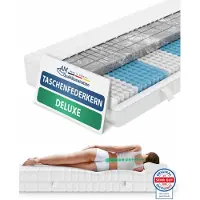 AM Qualitätsmatratzen 3D Deluxe pocketveringmatras 90 x 200 cm H2 24cm - Made in Germany & OEKO TEX-gecertificeerd - Ergonomisch matras met Lyocell-hoes - 7-zone pocketveringmatras