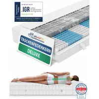 AM Qualitätsmatratzen 3D Deluxe pocketveringmatras 180 x 200 cm H3 24cm - Made in Germany & OEKO TEX-gecertificeerd - Ergonomisch matras met Lyocell-hoes - 7-zone pocketveringmatras