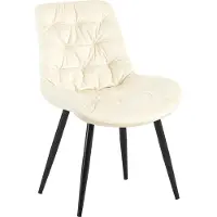 CLP Rossford Eetkamerstoel - klassiek - met rugleuning - velvet - fluweel - Fluweel/creme