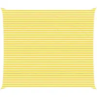 vidaXL Zonneschaduw Geel en Wit 7 x 6 m 100% Polyester Oxford